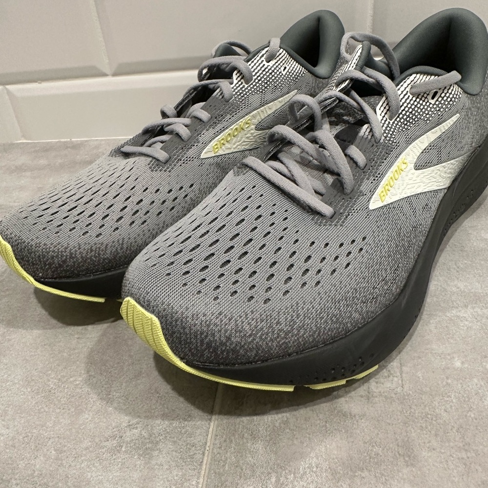 Brooks Ghost 16 Mens Running Shoes Size 12.5 Gray & Lime Green 1104181D040 - Picture 4 of 8